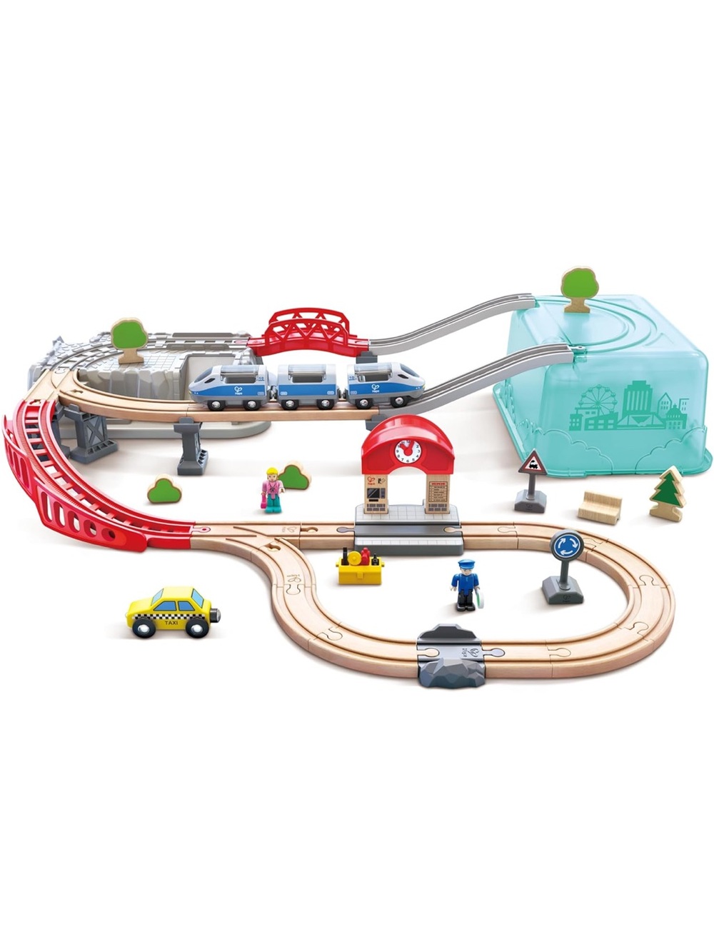 Wooden Train Playset